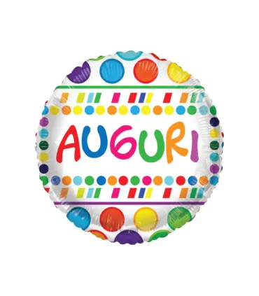 Mylar Greeting Cards with Polka Dots Round 18" 1pc