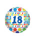 Mylar 18 Years Blue with Polka Dots Round 18" 1pc