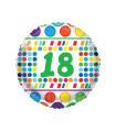 18 Years Green Mylar with Polka Dots Round 18" 1pc