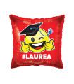 Mylar #Laurea Red Square 18" 1pc