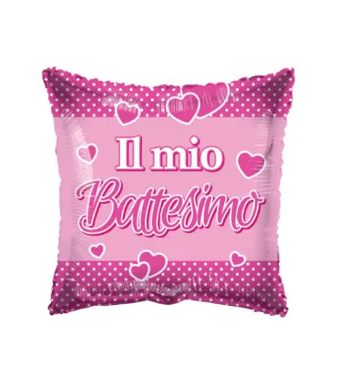 Mylar My Baptism Pink Square 18" 1pc