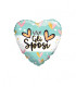 Mylar Viva The Newlyweds Tiffany with Heart Hearts 18" 1pc