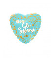 Mylar Viva The Newlyweds Tiffany with Filigree Heart 18" 1pc