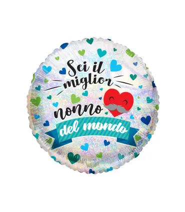 Mylar You are the Best Grandfather in the World Ologr. Round 18" 1pc
