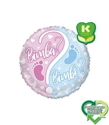 Mylar Baby Shower Boy or Girl? Round K-Green 18" 1pc
