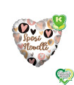 Mylar Newlyweds Heart K-Green 18" 1pc