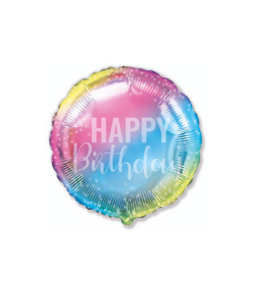 Mylar Happy Birthday Gradient Round 18" 1pc