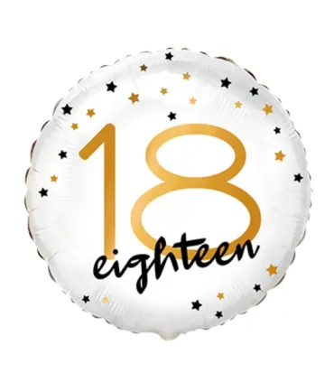 Mylar Happy Birthday 18 Years Stars Round 18" 1pc