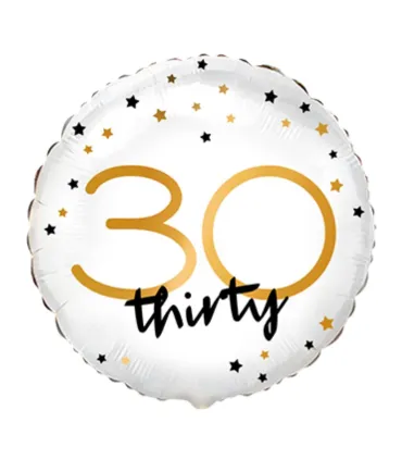 Mylar Happy Birthday 30 Years Stars Round 18" 1pc