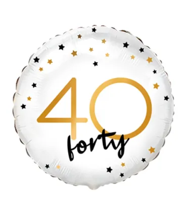 Mylar Happy Birthday 40 Years Stars Round 18" 1pc