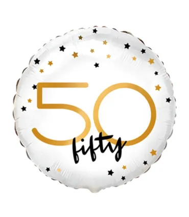 Mylar Happy Birthday 50 Years Stars Round 18" 1pc