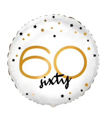 Mylar Happy Birthday 60 Years Stars Round 18" 1pc