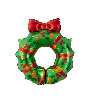 Mylar Christmas Wreath Mistletoe SuperShape h26" 1pc