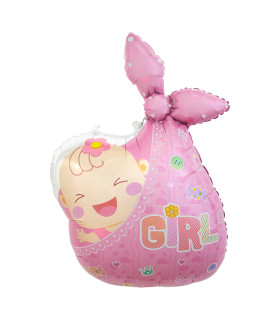 Mylar Birth Girl SuperShape h34" 1pc