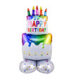 Mylar Happy Birthday Standing Cake h49" 1pc