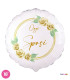 Mylar Today Bride and Groom White Roses Round 18" 1pc