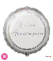 Mylar Happy Anniversary Silver Round 18" 1pc