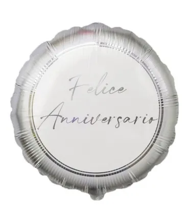 Mylar Happy Anniversary Silver Round 18" 1pc