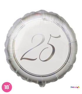 Mylar 25° Silver Round 18" 1pc