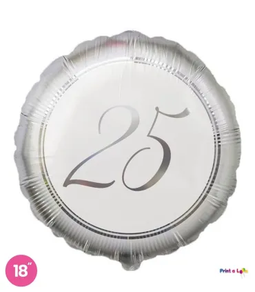 Mylar 25° Silver Round 18" 1pc