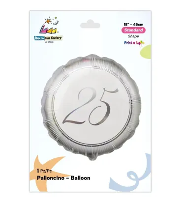Mylar 25° Silver Round 18" 1pc