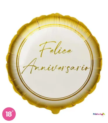 Mylar Happy Anniversary Gold Round 18" 1pc