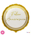 Mylar Happy Anniversary Gold Round 18" 1pc