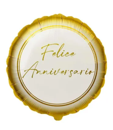 Mylar Happy Anniversary Gold Round 18" 1pc