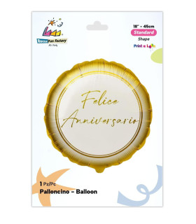 Mylar Happy Anniversary Gold Round 18" 1pc