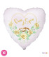 Mylar Today Newlyweds Wedding Rings and White Roses Heart 18" 1pc