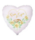 Mylar Today Newlyweds Wedding Rings and White Roses Heart 18" 1pc