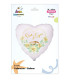 Mylar Today Newlyweds Wedding Rings and White Roses Heart 18" 1pc