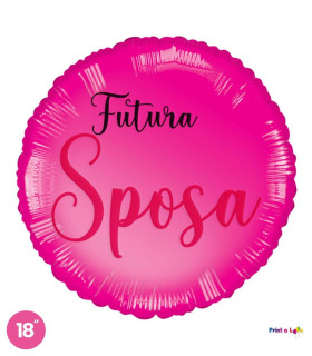 Mylar Fuchsia Bride Round 18" 1pc