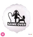 Mylar GAME OVER White Round 18" 1pc