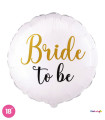 Mylar Bride to Be White Round 18" 1pc