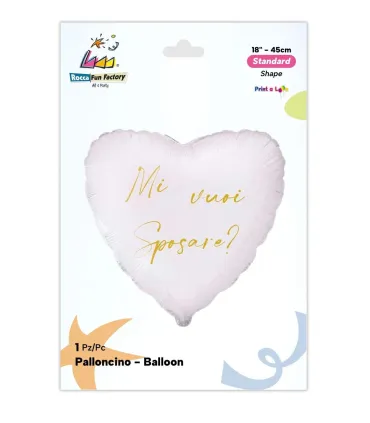 Mylar Will you marry me? Heart 18" 1pc