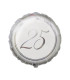 Mylar 25th Anniversary Silver Round MiniShape 9" cf. 5pcs