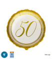 Mylar 50th Anniversary Gold Round MiniShape 9" cf. 5pcs