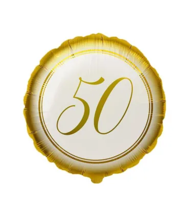 Mylar 50th Anniversary Gold Round MiniShape 9" cf. 5pcs