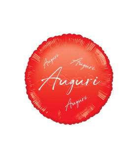 Mylar Greetings in Cursive Red Glossy Round 18" 1pc