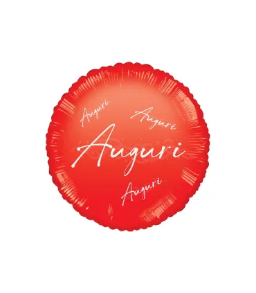 Mylar Greetings in Cursive Red Glossy Round 18" 1pc