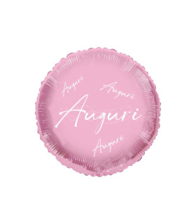 Mylar Greetings in Italic Pink Macaron Glossy Round 18" 1pc
