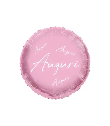 Mylar Greetings in Italic Pink Macaron Glossy Round 18" 1pc