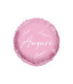 Mylar Greetings in Italic Pink Macaron Glossy Round 18" 1pc