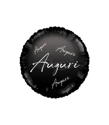 Mylar Greetings in Italic Glossy Black Round 18" 1pc