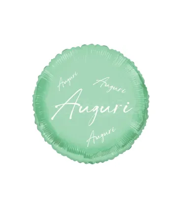 Mylar Greetings in Cursive Green Macaron Glossy Round 18" 1pc