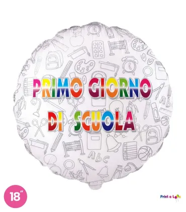 Mylar First Day of School Round 18" 1pc