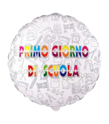 Mylar First Day of School Round 18" 1pc