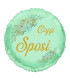 Mylar Today Vintage Newlyweds Green Macaron Round 18" 1pc