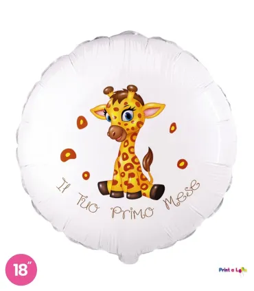 Mylar Your First Month Giraffe Round 18" 1pc